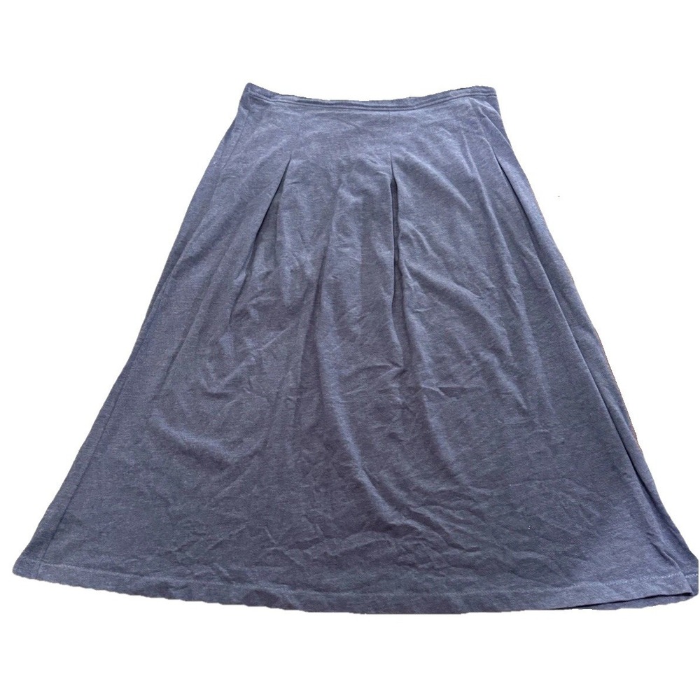 Elizabeth Liz Claiborne Women Size 1 Blue Jersey Knit A Line Skirt Elastic Waist
